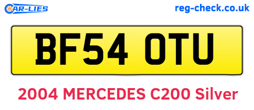 BF54OTU are the vehicle registration plates.