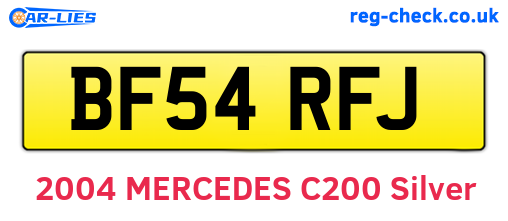 BF54RFJ are the vehicle registration plates.