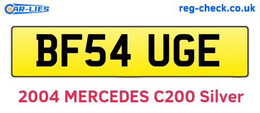 BF54UGE are the vehicle registration plates.