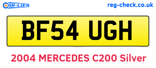 BF54UGH are the vehicle registration plates.