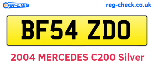 BF54ZDO are the vehicle registration plates.