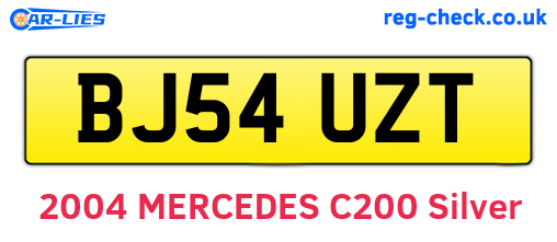 BJ54UZT are the vehicle registration plates.