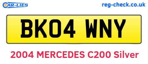 BK04WNY are the vehicle registration plates.