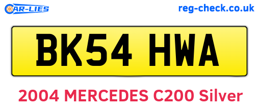BK54HWA are the vehicle registration plates.