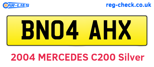 BN04AHX are the vehicle registration plates.