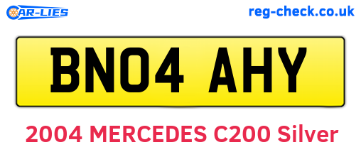 BN04AHY are the vehicle registration plates.