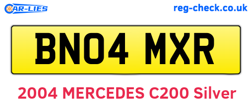 BN04MXR are the vehicle registration plates.