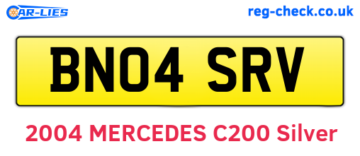 BN04SRV are the vehicle registration plates.