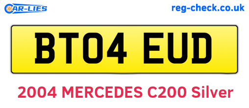 BT04EUD are the vehicle registration plates.