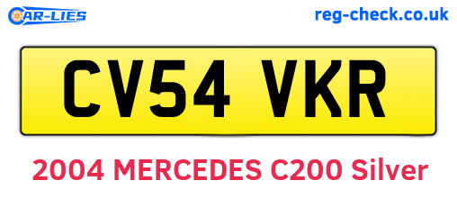 CV54VKR are the vehicle registration plates.