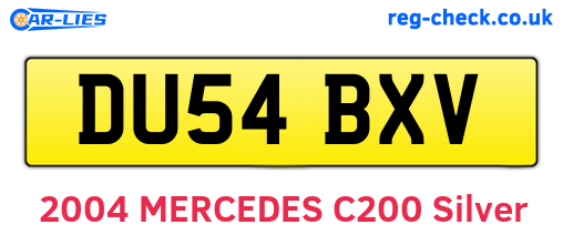 DU54BXV are the vehicle registration plates.