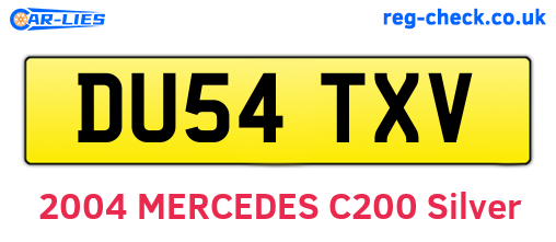 DU54TXV are the vehicle registration plates.