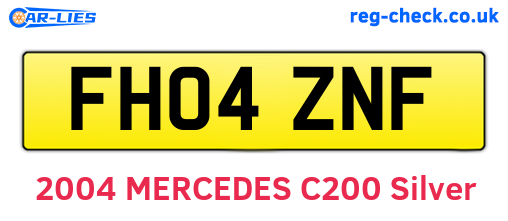 FH04ZNF are the vehicle registration plates.