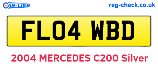 FL04WBD are the vehicle registration plates.