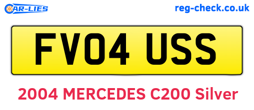 FV04USS are the vehicle registration plates.