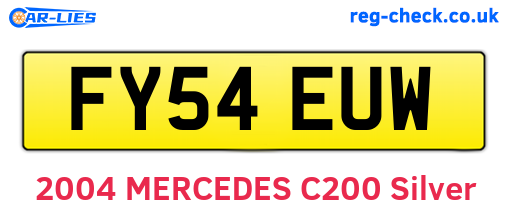 FY54EUW are the vehicle registration plates.