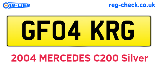 GF04KRG are the vehicle registration plates.