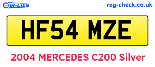 HF54MZE are the vehicle registration plates.