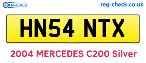HN54NTX are the vehicle registration plates.