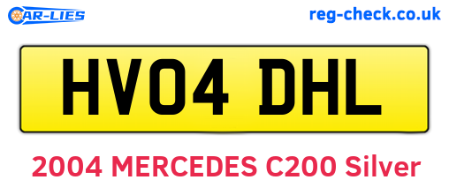 HV04DHL are the vehicle registration plates.