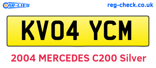 KV04YCM are the vehicle registration plates.