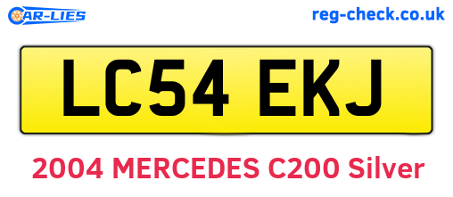 LC54EKJ are the vehicle registration plates.