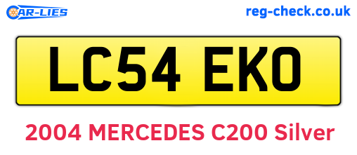 LC54EKO are the vehicle registration plates.