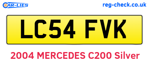 LC54FVK are the vehicle registration plates.