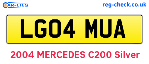 LG04MUA are the vehicle registration plates.