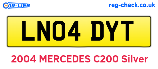 LN04DYT are the vehicle registration plates.