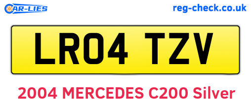 LR04TZV are the vehicle registration plates.