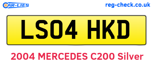 LS04HKD are the vehicle registration plates.