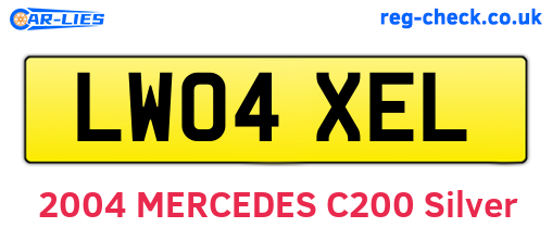 LW04XEL are the vehicle registration plates.