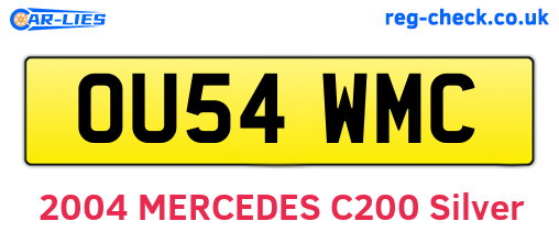 OU54WMC are the vehicle registration plates.