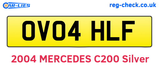 OV04HLF are the vehicle registration plates.