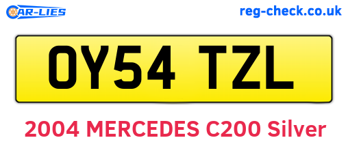 OY54TZL are the vehicle registration plates.