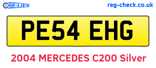 PE54EHG are the vehicle registration plates.