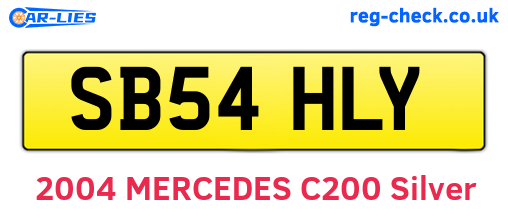 SB54HLY are the vehicle registration plates.