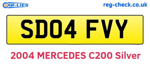 SD04FVY are the vehicle registration plates.