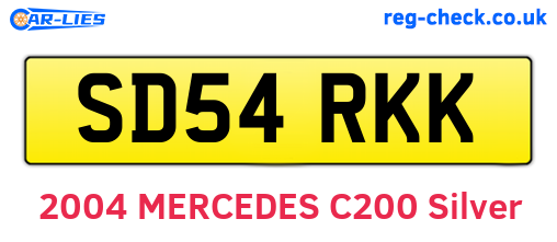 SD54RKK are the vehicle registration plates.