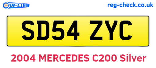 SD54ZYC are the vehicle registration plates.