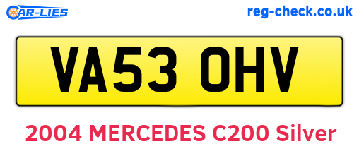 VA53OHV are the vehicle registration plates.