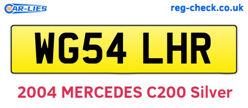 WG54LHR are the vehicle registration plates.