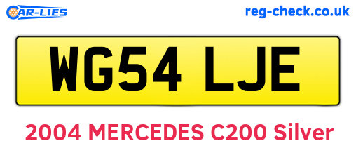 WG54LJE are the vehicle registration plates.