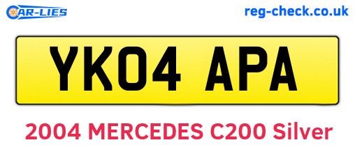 YK04APA are the vehicle registration plates.