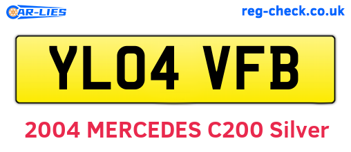 YL04VFB are the vehicle registration plates.