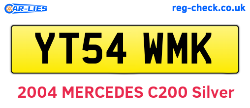 YT54WMK are the vehicle registration plates.