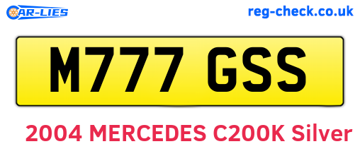 M777GSS are the vehicle registration plates.