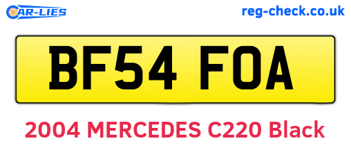 BF54FOA are the vehicle registration plates.