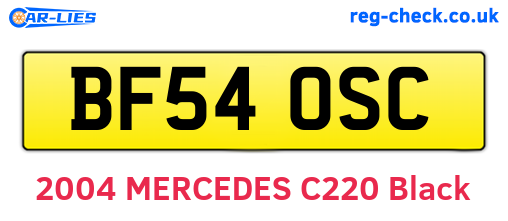 BF54OSC are the vehicle registration plates.